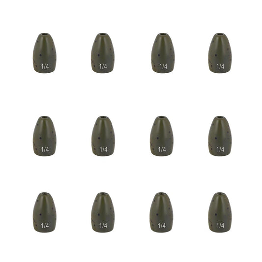 12Pcs Tungsten Flipping Fishing Weights
