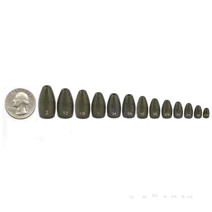 12Pcs Tungsten Flipping Fishing Weights