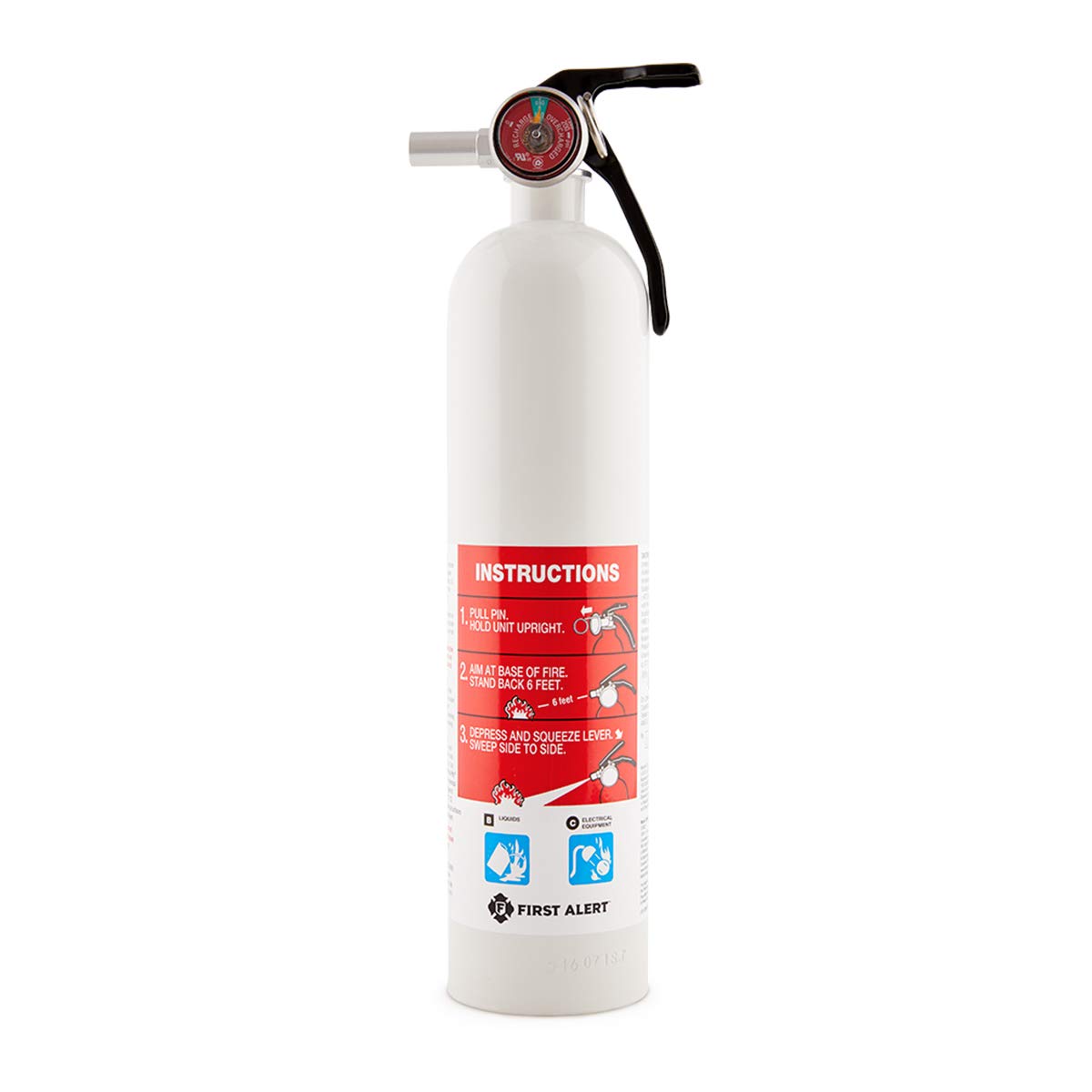 First Alert Fire Extinguisher | Marine Fire Extinguisher, White, FE1A10GR, 1-Pack, 14"