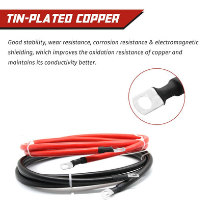 2 AWG Gauge Battery Cables Set with Terminals