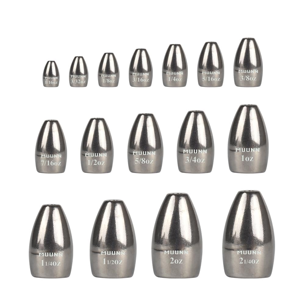 5Pcs Tungsten Bullet Fishing Weights