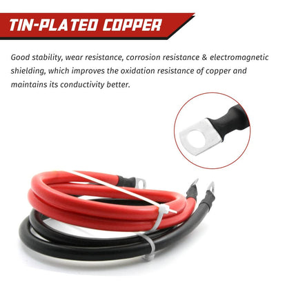 2 AWG Gauge Battery Cables Set with Terminals