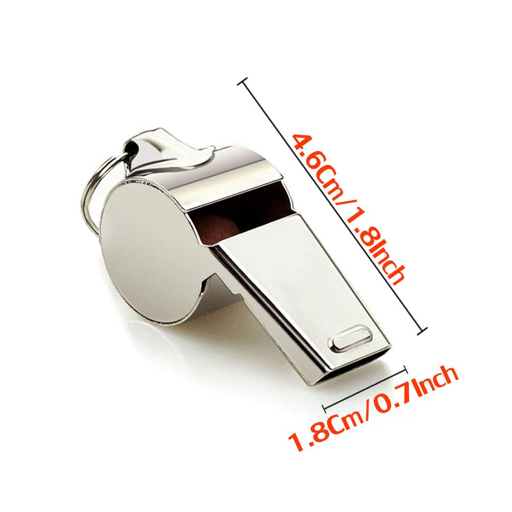 Whistle, 2 Pack Stainless Steel Sports Whistles with Lanyard