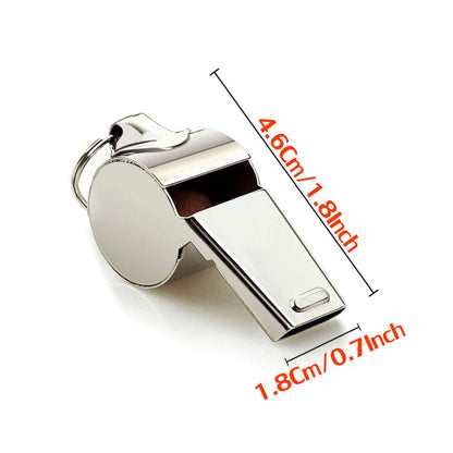 Whistle, 2 Pack Stainless Steel Sports Whistles with Lanyard