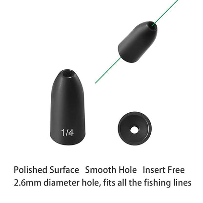 12 Pack Tungsten Bullet Fishing Weights