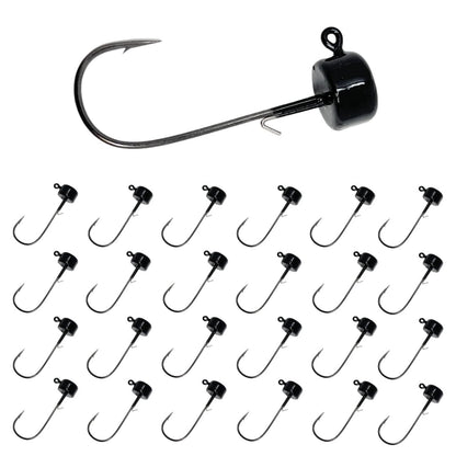 Reaction Tackle Ned Rig Jig Heads - Mushroom Jig Head Shroom jigs, Bass Fishing Lures, Fishing Tackle Finesse Jig Fishing Hooks (25-Pack Kit)