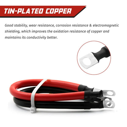 2 AWG Gauge Battery Cables Set with Terminals