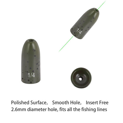12 Pack Tungsten Bullet Fishing Weights