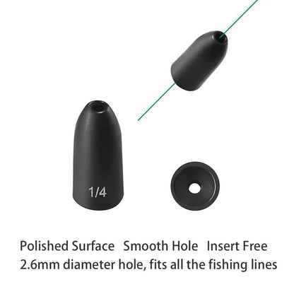 12 Pack Tungsten Bullet Fishing Weights