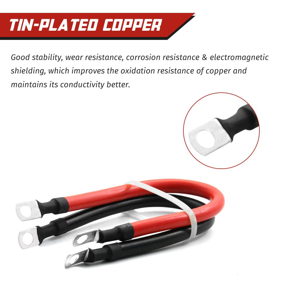 2 AWG Gauge Battery Cables Set with Terminals
