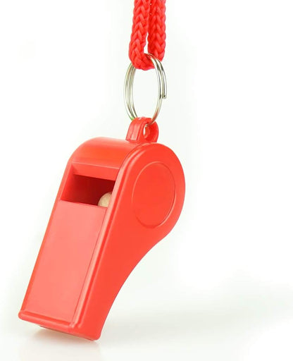 Red Emergency Whistles with Lanyard 2 Pack