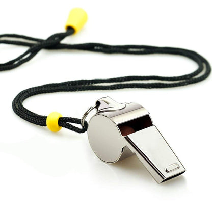 Whistle, 2 Pack Stainless Steel Sports Whistles with Lanyard