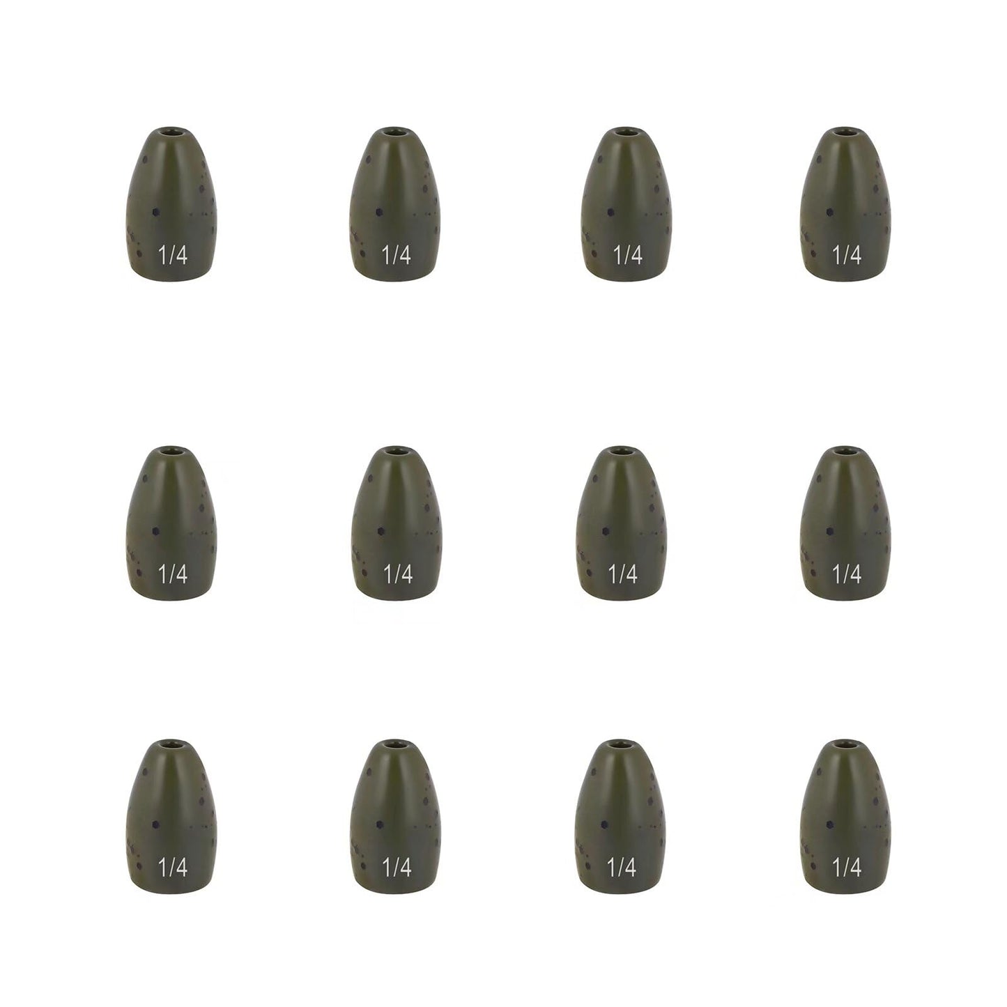 12Pcs Tungsten Flipping Fishing Weights