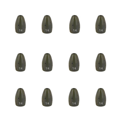 12Pcs Tungsten Flipping Fishing Weights