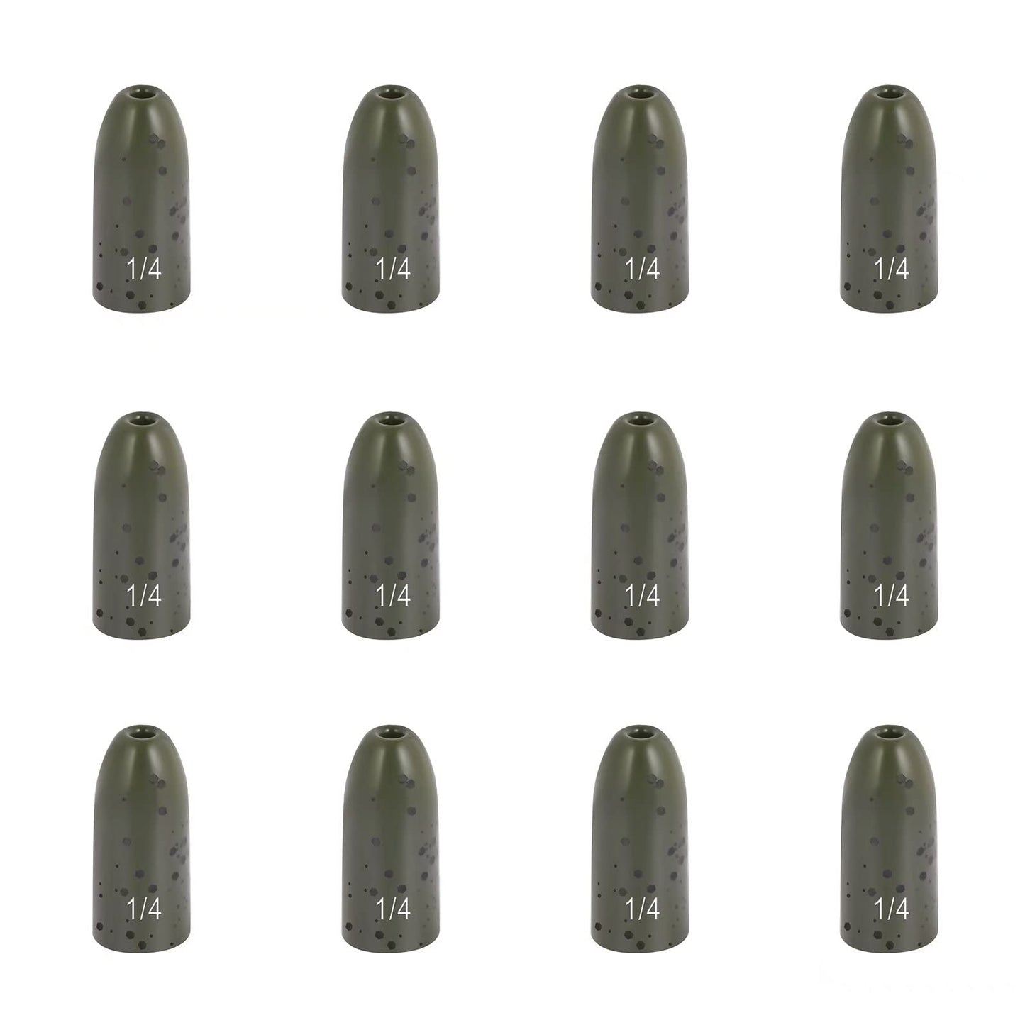 12 Pack Tungsten Bullet Fishing Weights