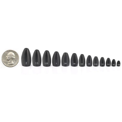 12Pcs Tungsten Flipping Fishing Weights