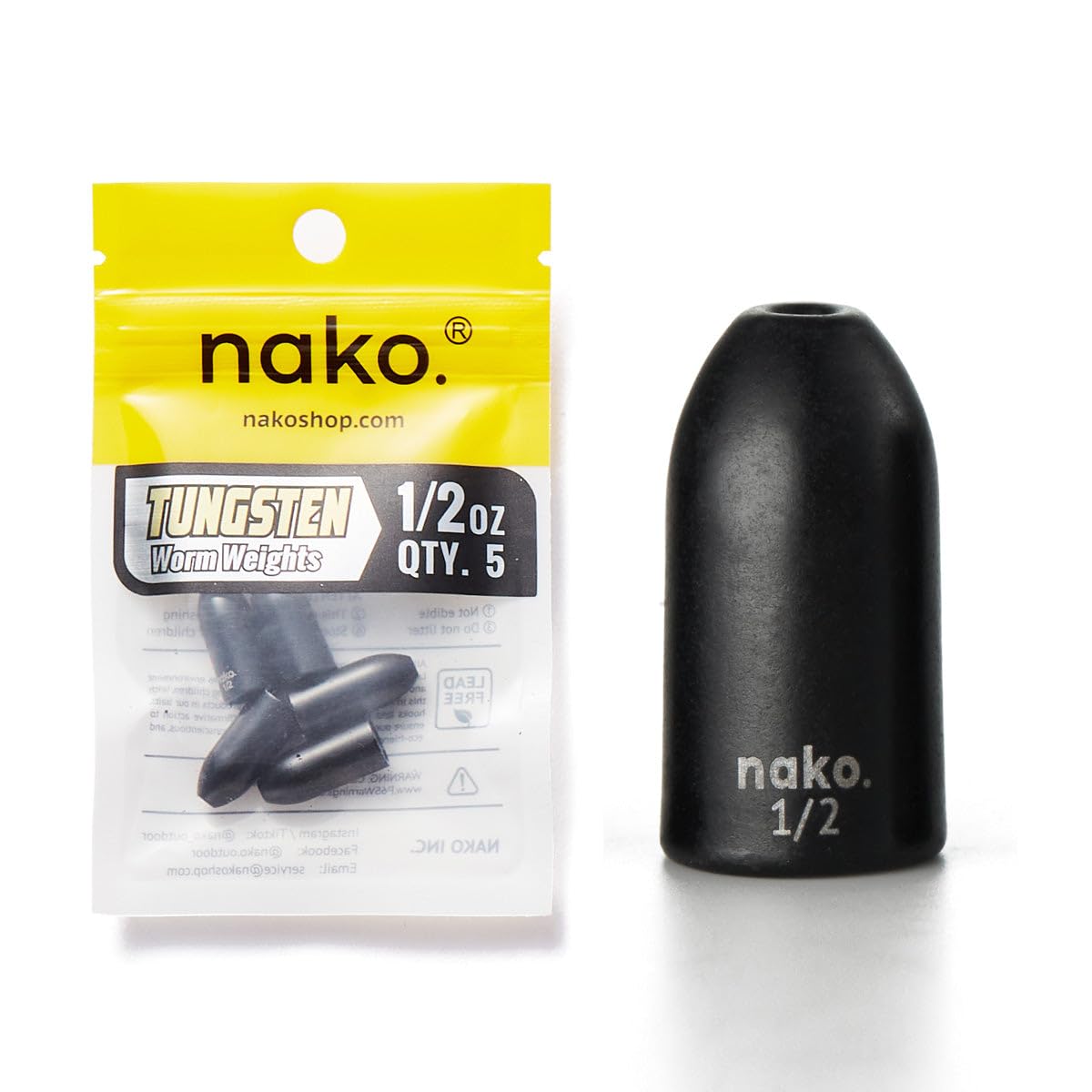 Nako Tungsten Bullet Weights for Fishing