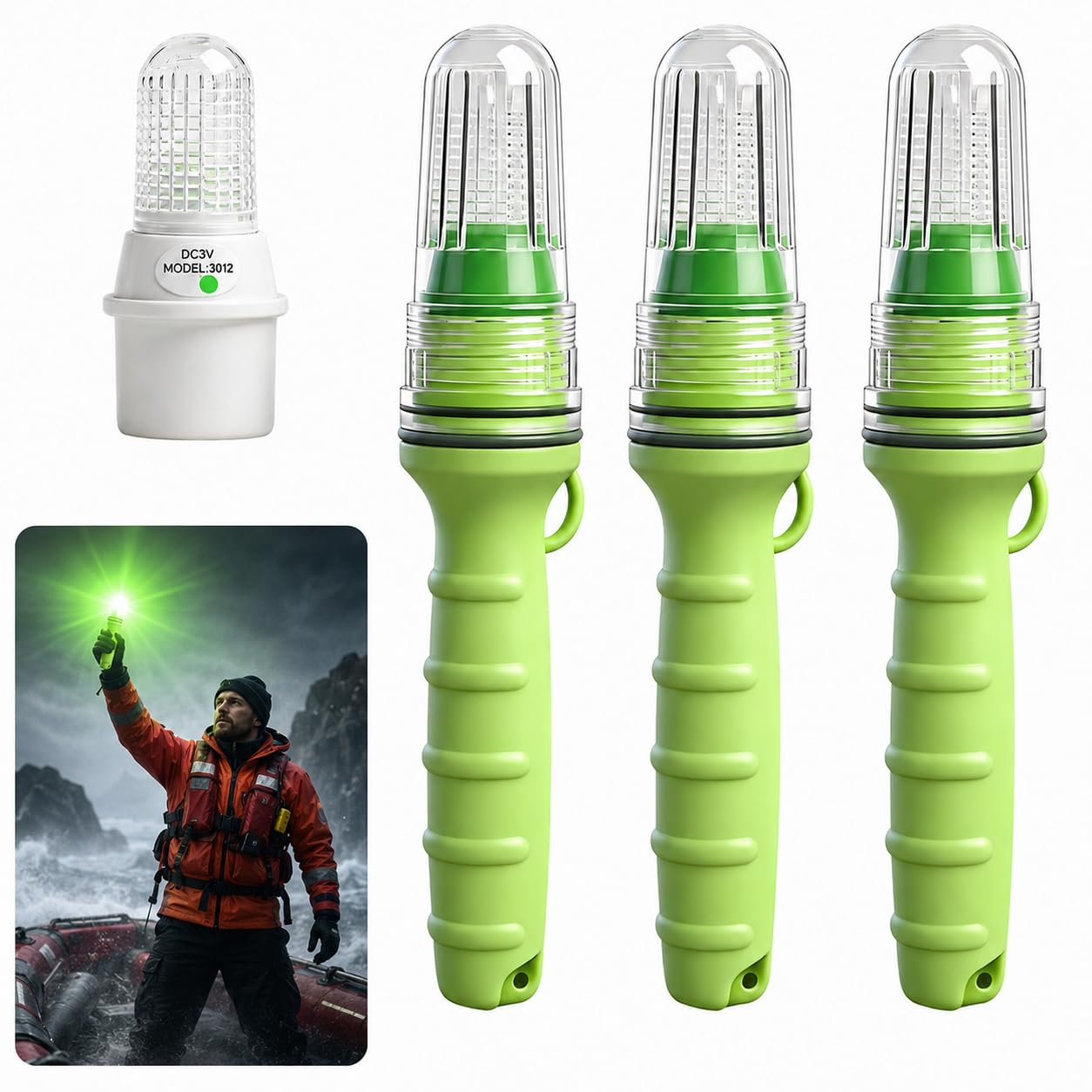 3 PCS Boat Flares, Coast Guard Approved