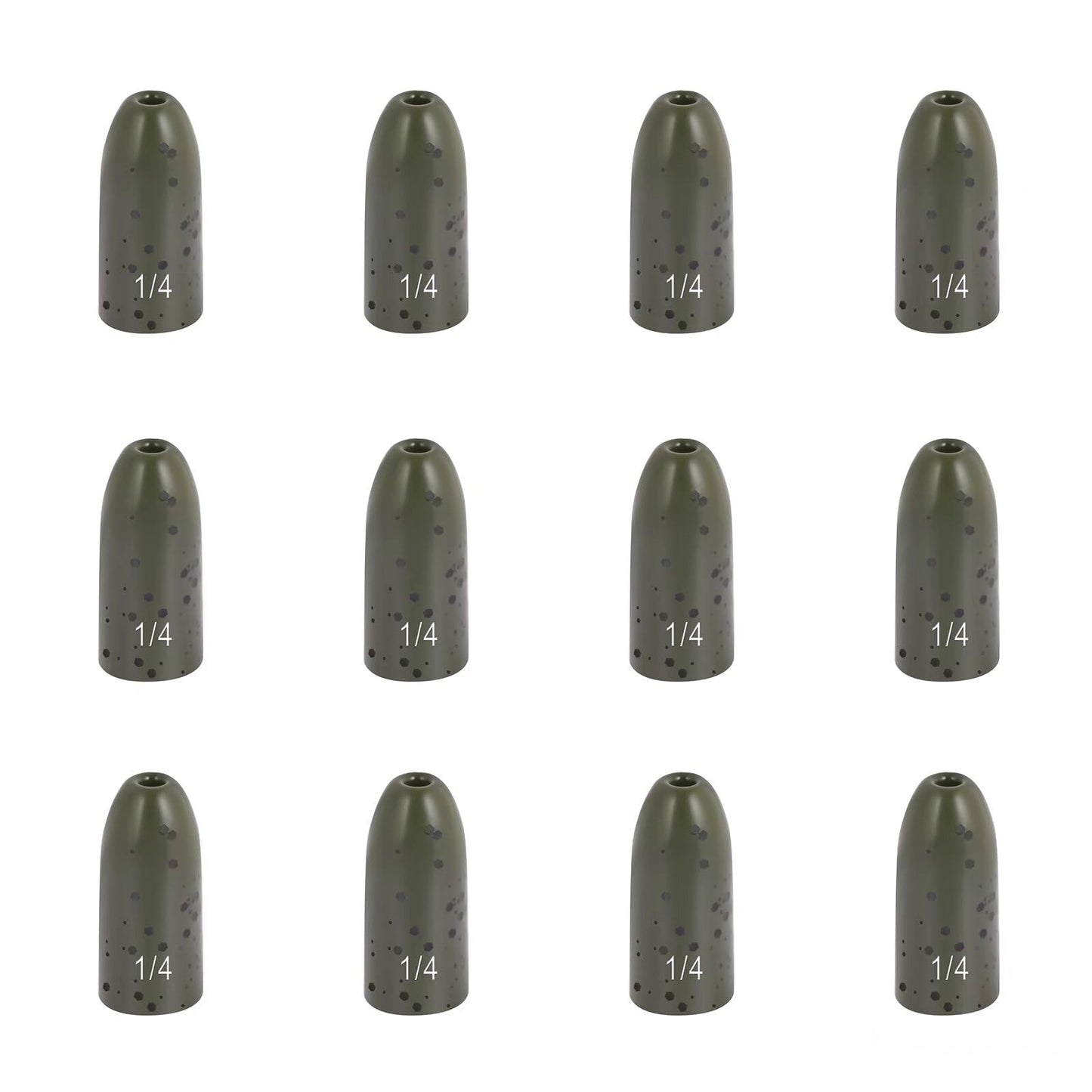 12 Pack Tungsten Bullet Fishing Weights