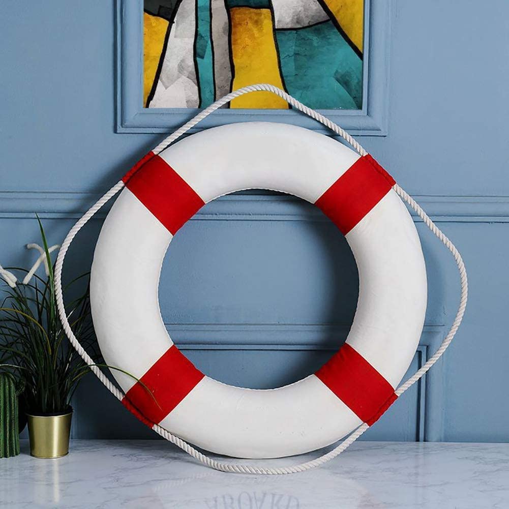 Lifebuoy Set 20Inch Life Preserver Ring and Water Floating Lifesaving Rope