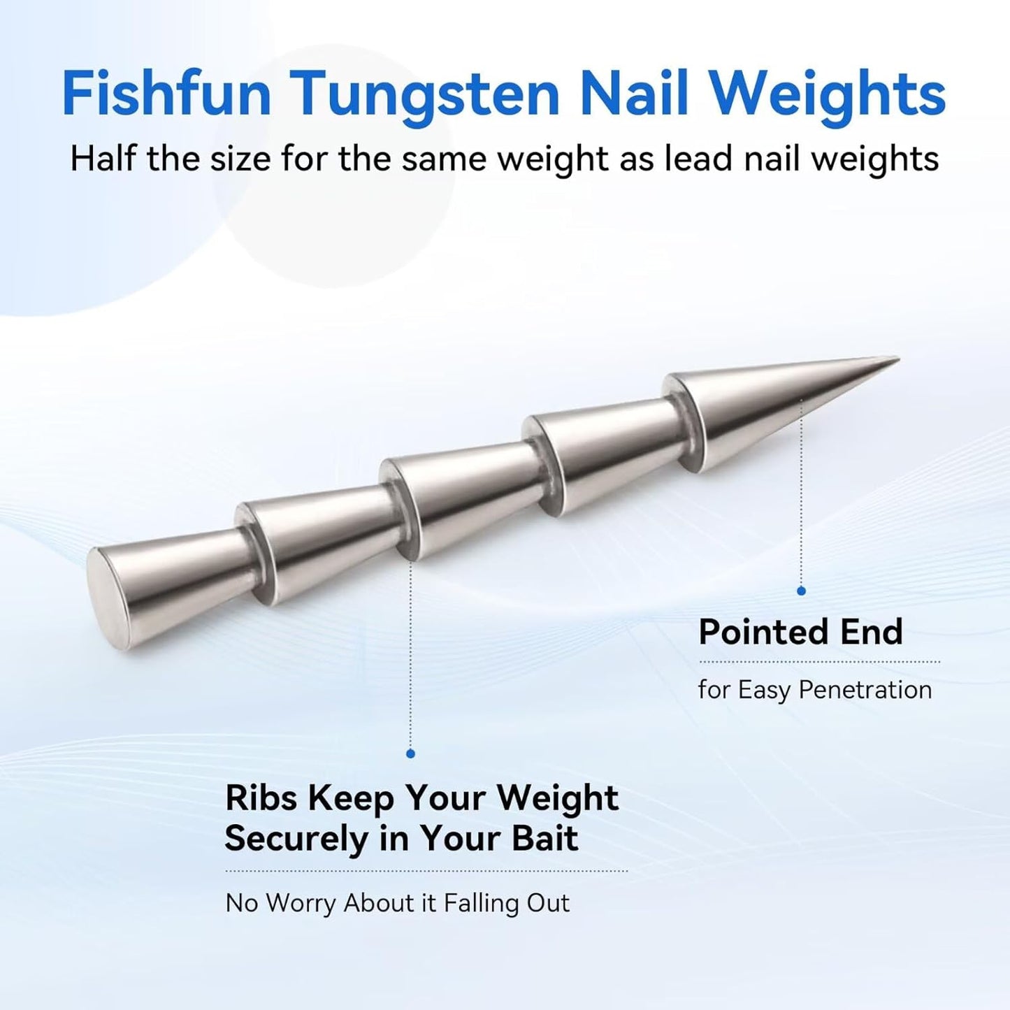 12/20pcs Tungsten Nail Weights for Neko Wacky Rig Fishing