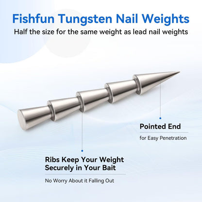12/20pcs Tungsten Nail Weights for Neko Wacky Rig Fishing