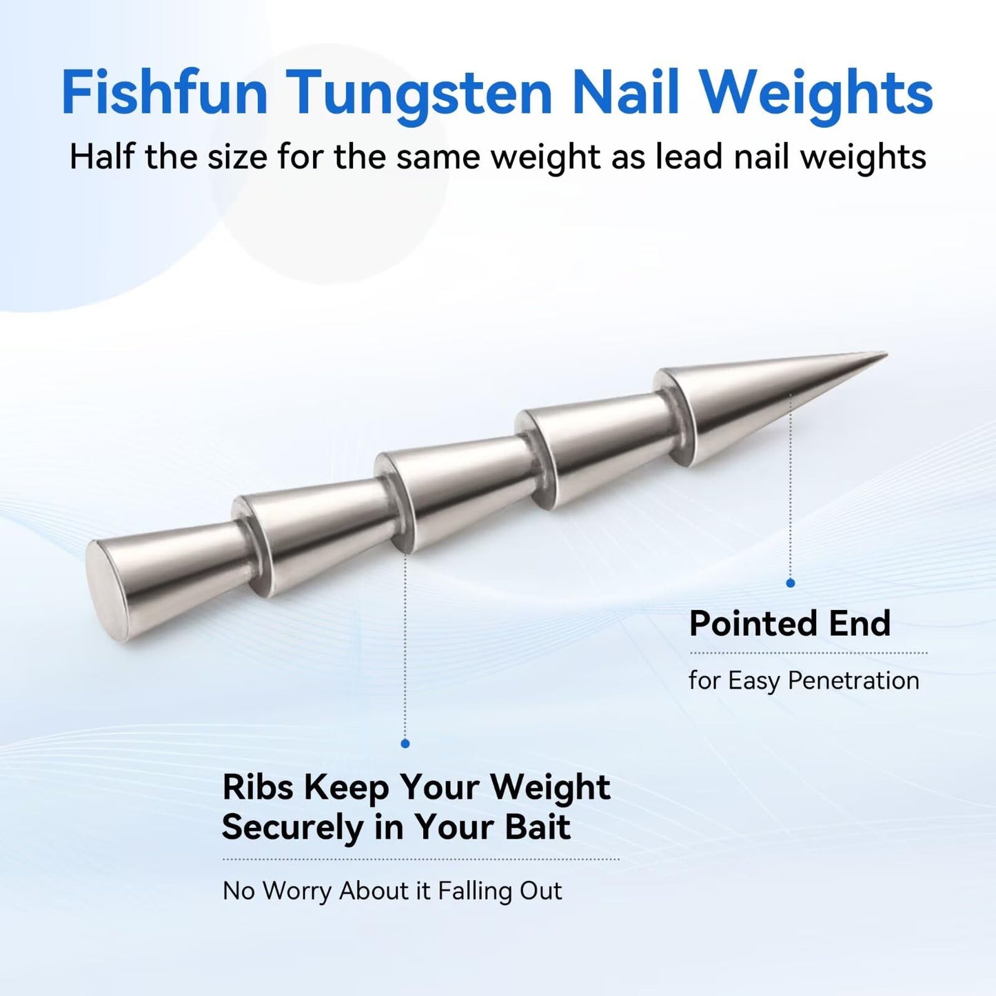 12/20pcs Tungsten Nail Weights for Neko Wacky Rig Fishing