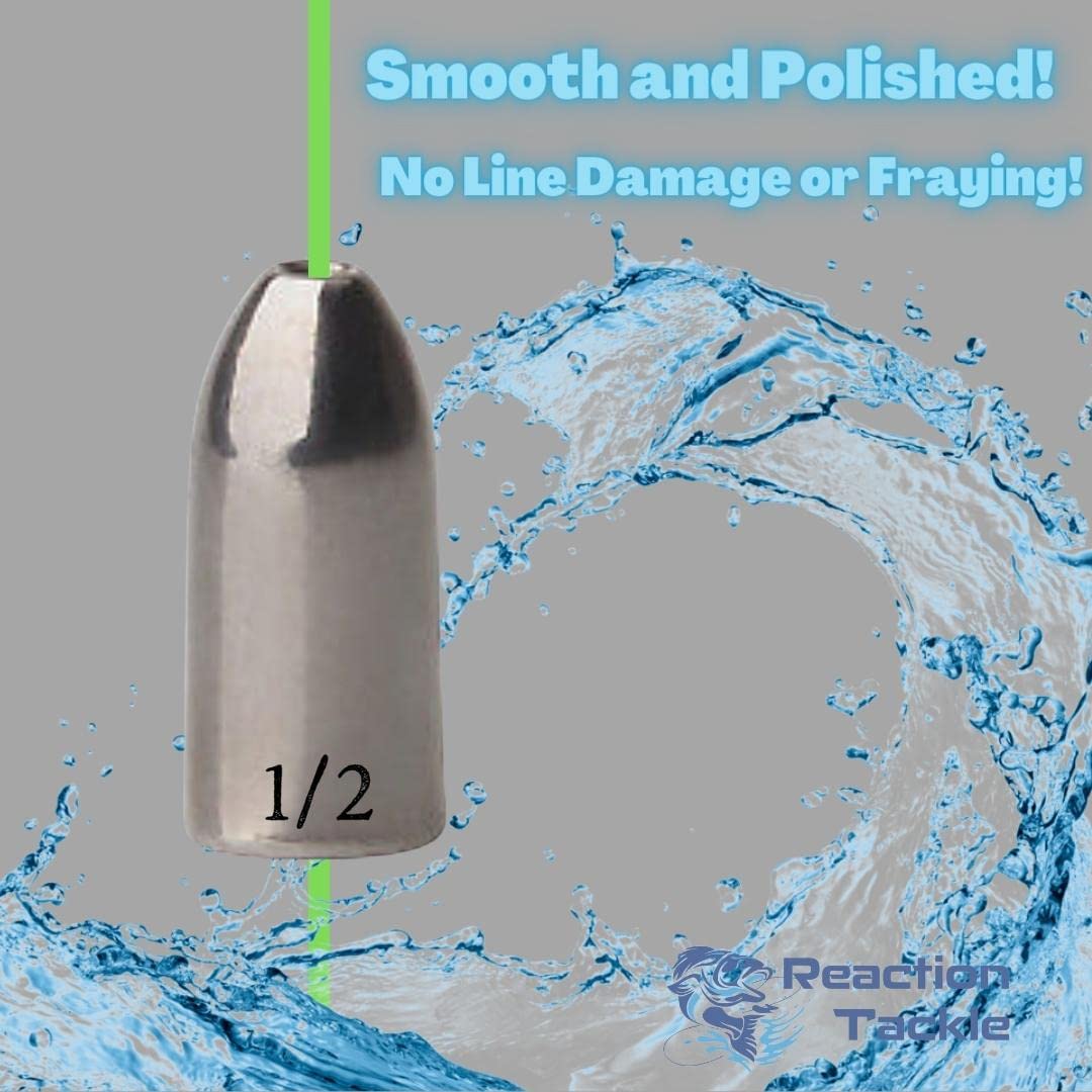 Reaction Tackle Tungsten Worm Weights for Bass Fishing