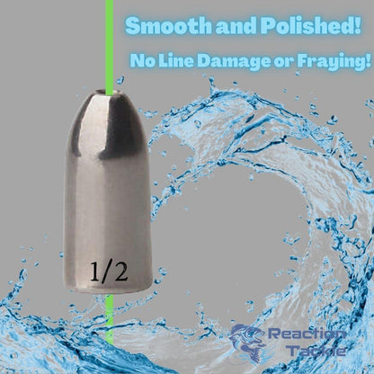 Reaction Tackle Tungsten Worm Weights for Bass Fishing