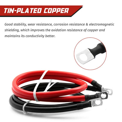 2 AWG Gauge Battery Cables Set with Terminals