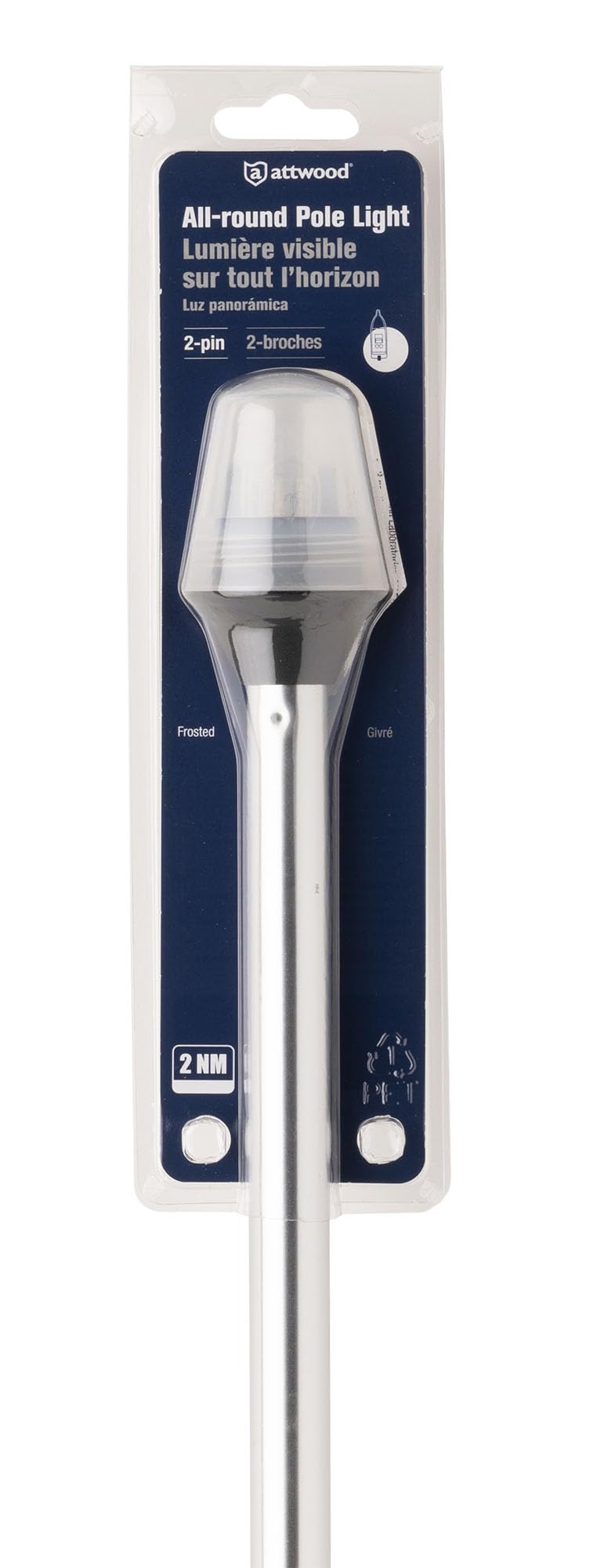 Attwood Traditional Style All-Round Frosted Navigation Light
