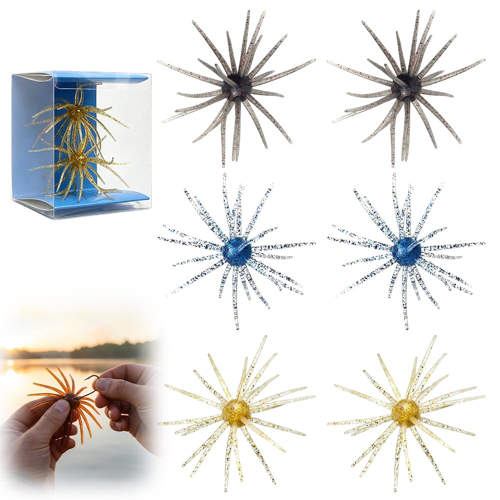 Simulation Sea Urchin Bait, 2026 Upgraded Sea Urchin Shape Fishing Lure, Versatile Soft Bait for Bass Fishing, Durable TPR Material Swimbait for Lake Fishing