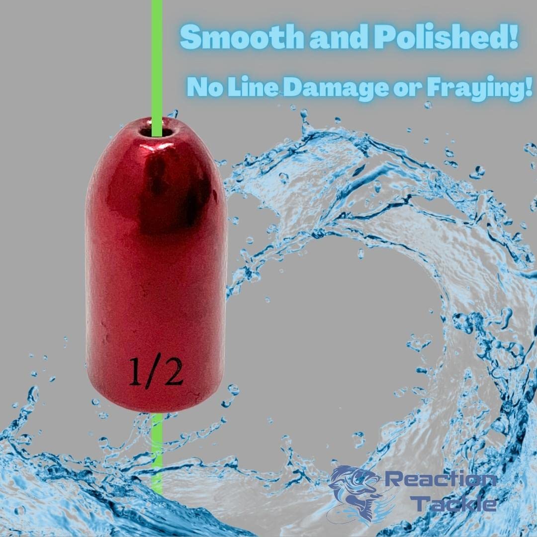 Reaction Tackle Tungsten Worm Weights for Bass Fishing