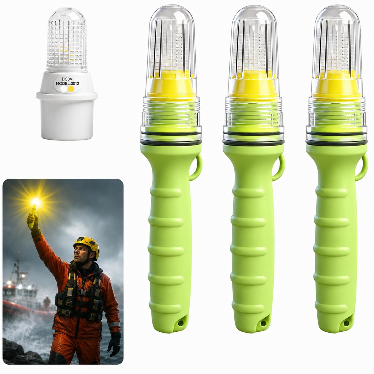 3 PCS Boat Flares, Coast Guard Approved