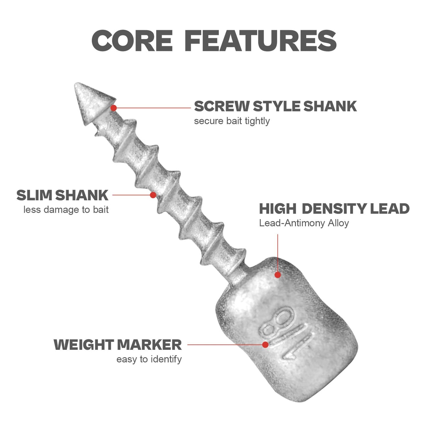 60/80-PCs Hard Alloy Screw Nail Weights
