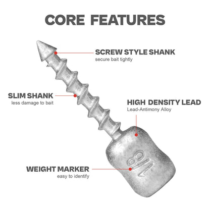 60/80-PCs Hard Alloy Screw Nail Weights