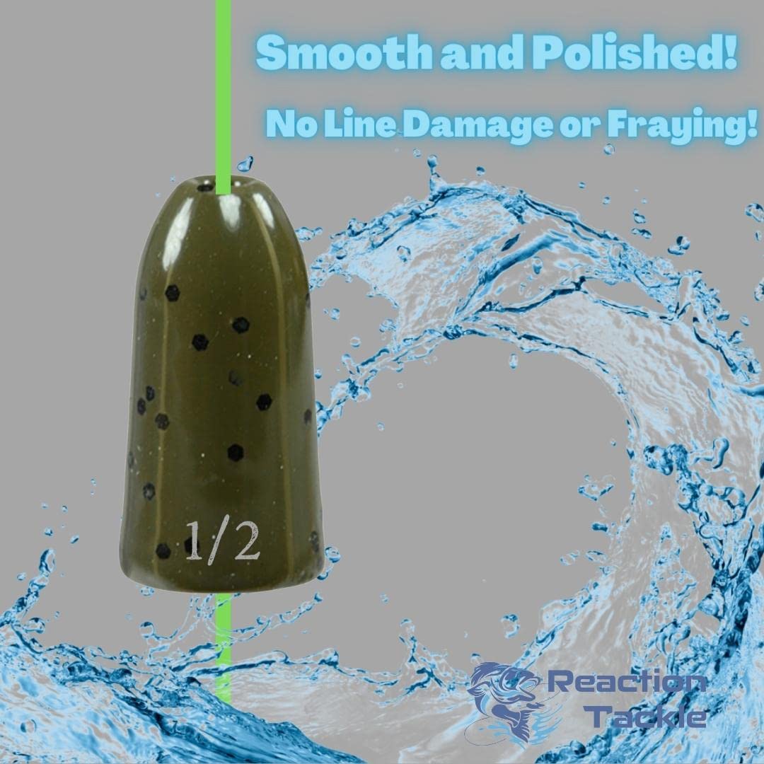 Reaction Tackle Tungsten Worm Weights for Bass Fishing