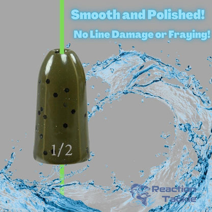 Reaction Tackle Tungsten Worm Weights for Bass Fishing