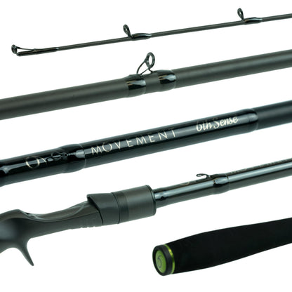 6th Sense – Movement Series Casting Rod – Bass Fishing Rod with Great Parabolic Bend – 24-Ton Carbon, 6'9" to 7'11"