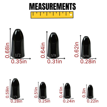 Reaction Tackle Tungsten Worm Weights for Bass Fishing