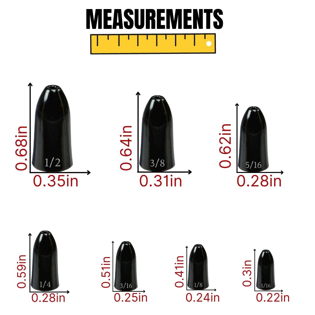 Reaction Tackle Tungsten Worm Weights for Bass Fishing