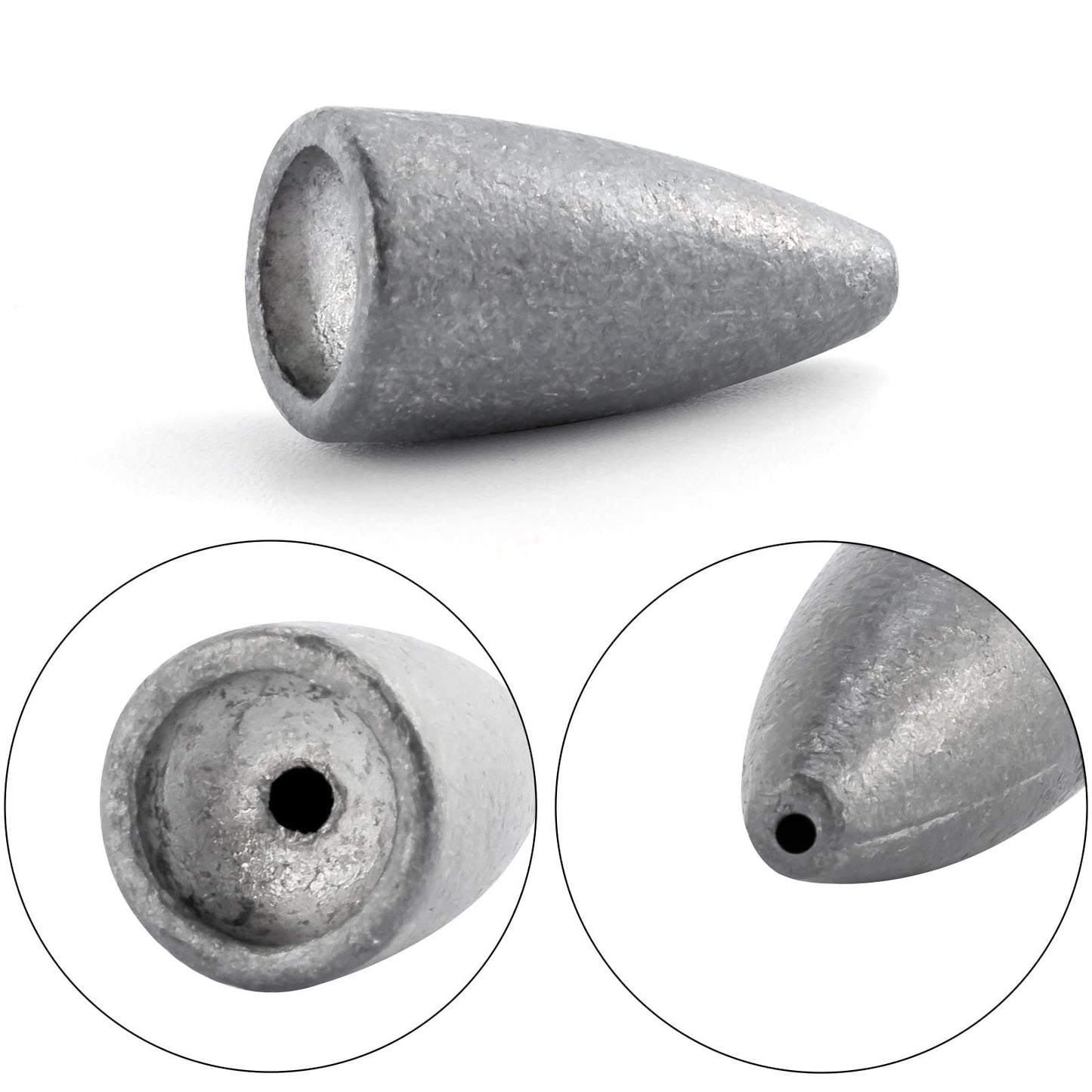 Dr.Fish 50 Pack Bullet Fishing Sinkers Worm Weights Lead Fishing Weights