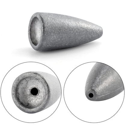 Dr.Fish 50 Pack Bullet Fishing Sinkers Worm Weights Lead Fishing Weights
