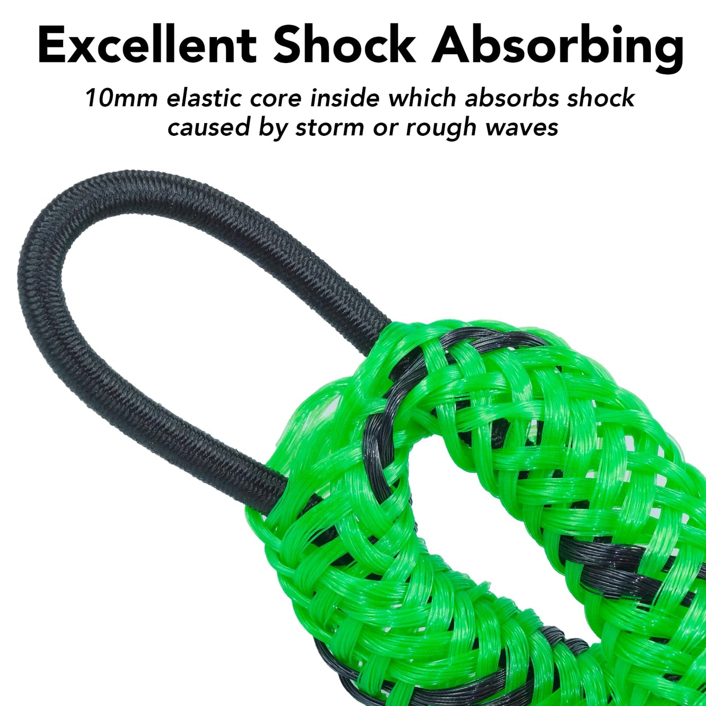 4 Feet Bungee Dock Line Mooring Rope 2-Pack for Docking