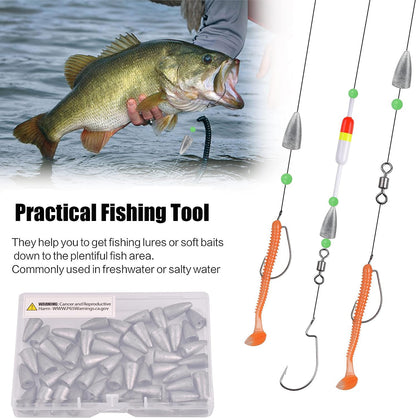 Lead Fishing Weights 30pcs Bullet Sinkers Worm Weights