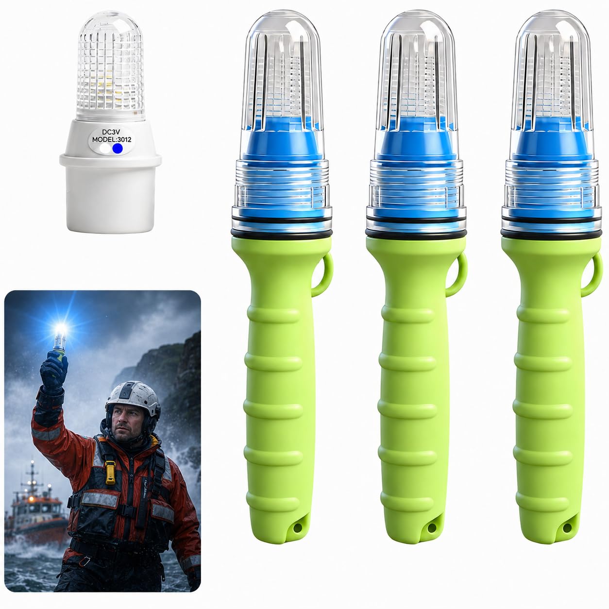 3 PCS Boat Flares, Coast Guard Approved