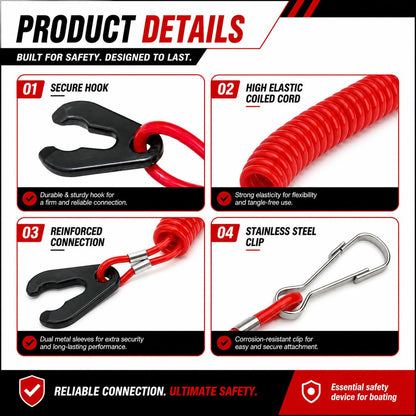 Boat Engine Safety Kill Stop Switch Lanyard
