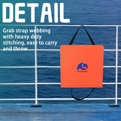 2 Pack Throwable Flotation Cushion, USCG Approved Type IV PFD Boat Throw Seat Cushion Life Preserver