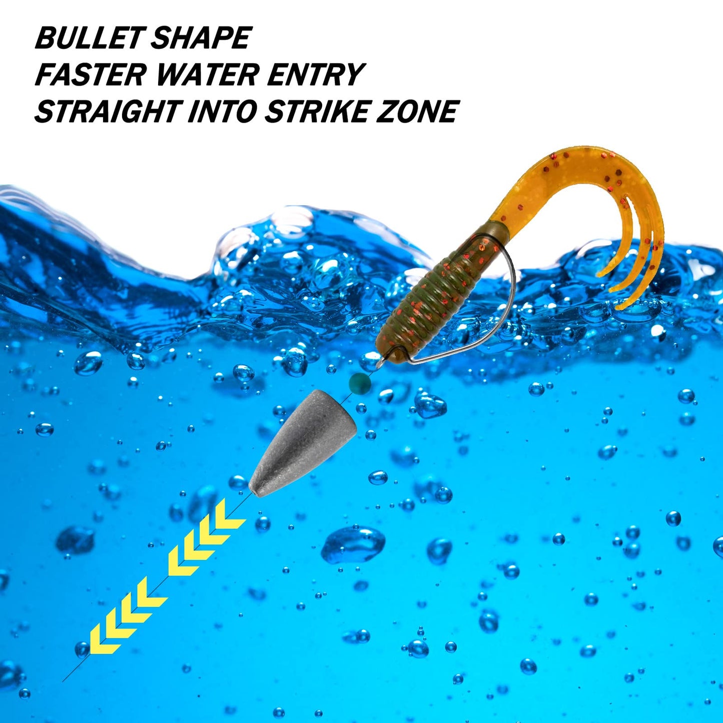 Dr.Fish 50 Pack Bullet Fishing Sinkers Worm Weights Lead Fishing Weights
