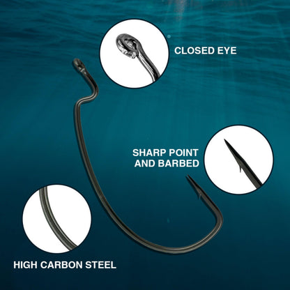 Reaction Tackle Offset EWG Worm Hooks